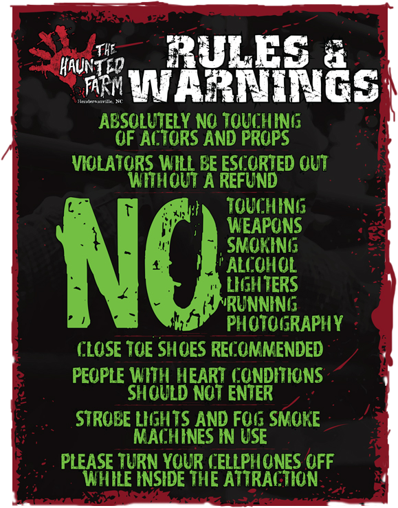 Rules and Warnings for The Haunted Farm